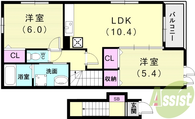 2階の間取り図