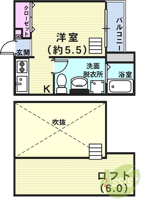 ロフト付の間取りです♪