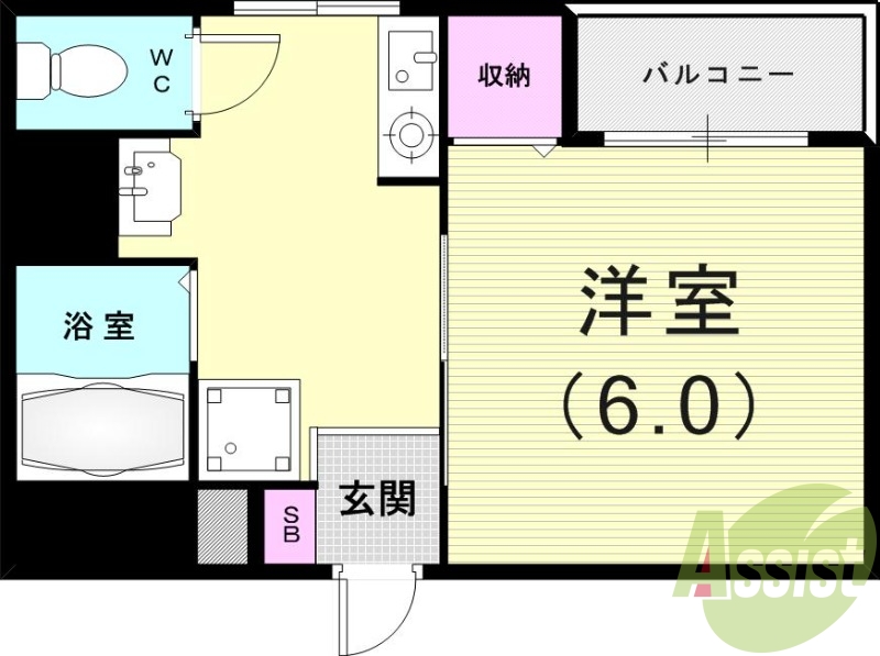 1K(20平米)女性限定・モニター付きオートロック・エアコン