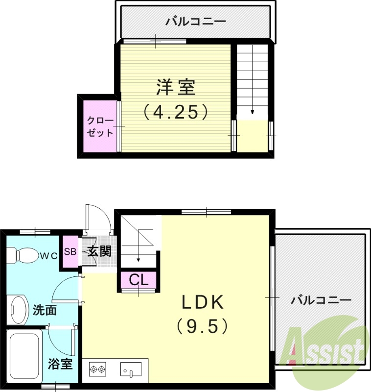 1階の間取り図