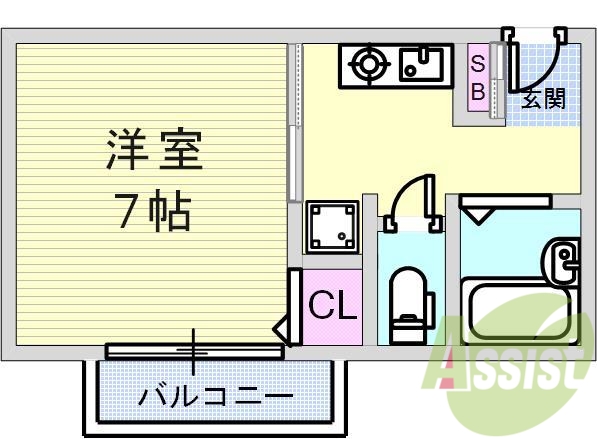 シンプルなお部屋、使いやすい間取りです