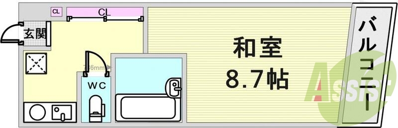 使いやすい1Kの間取りです。