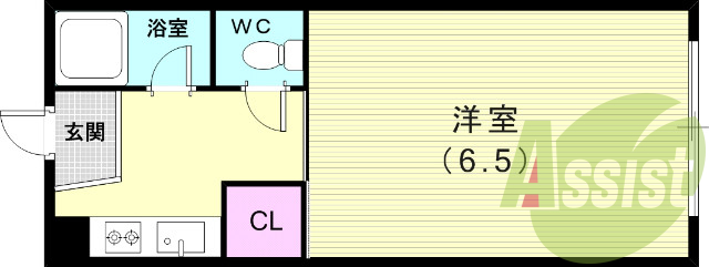 1K（20平米）クローゼット・セパレート