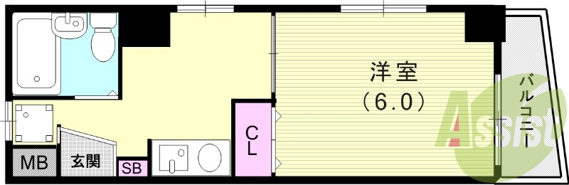 1K(19.23平米）室内洗濯機置場・シューズボックス