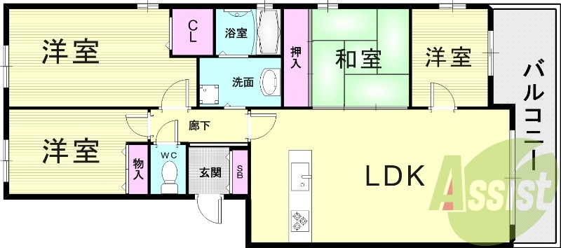 4LDK（83.09平米）システムキッチン・オートロック　