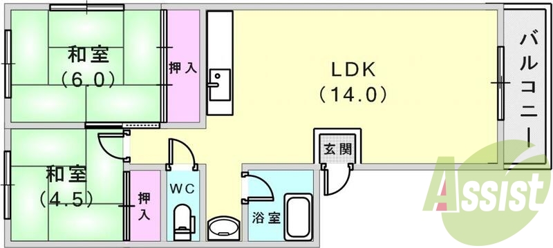 広々している間取りです。