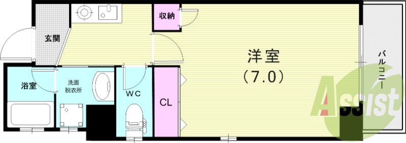1K（28.40平米）モニターホン・ネット無料・エアコン