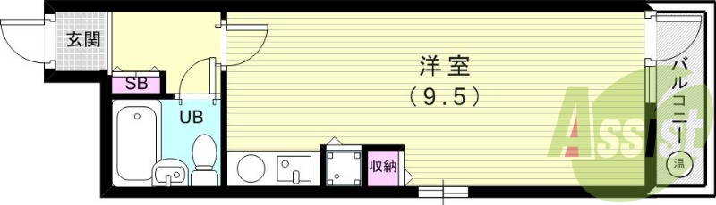 １Ｒ（２０．５９平米）室内洗濯機置場・エアコン・下駄箱・収納