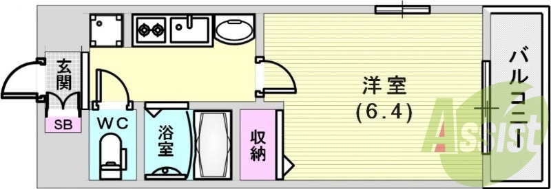 単身さん向けの間取りです。