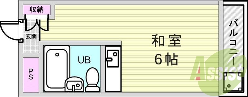 1K（17.32平米）バルコニー・エアコン・下駄箱