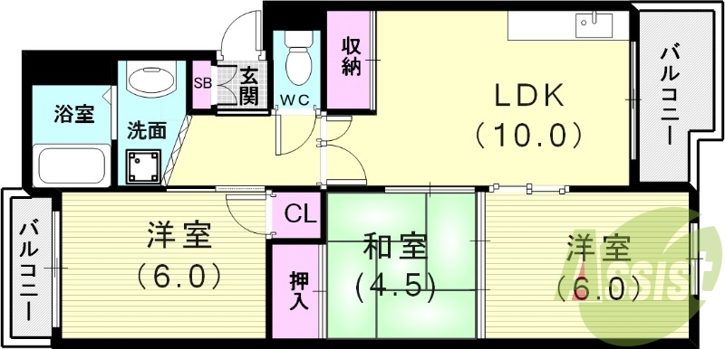 この間取りなら、嬉しいゆったり空間が実感できるかも。