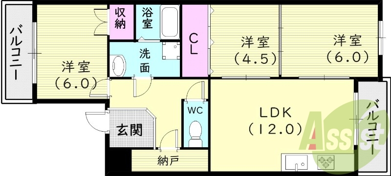 1階の間取り図