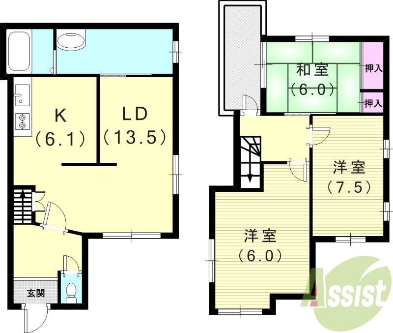 -階の間取り図
