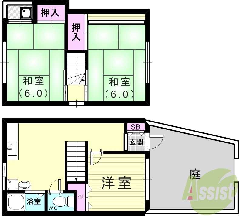 -階の間取り図