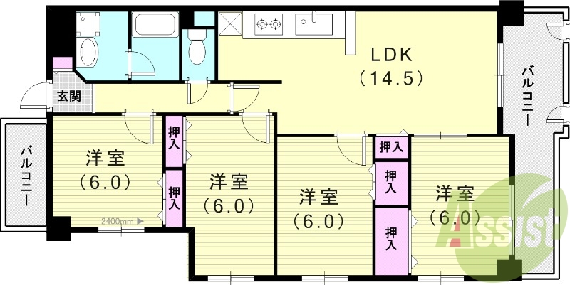 2階の間取り図