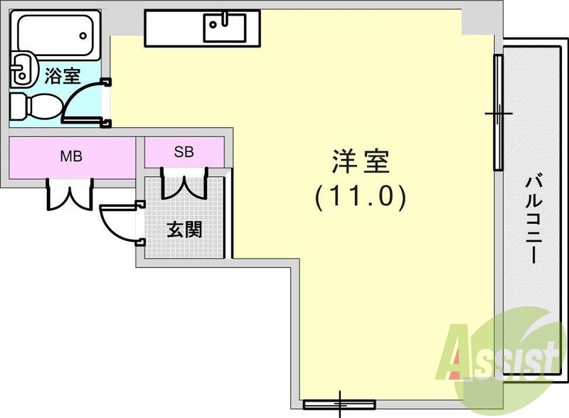 広々ワンルーム。