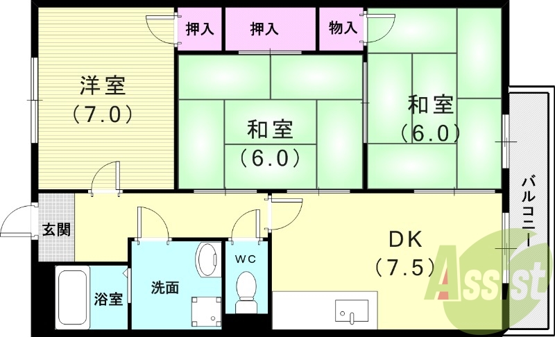 2階の間取り図