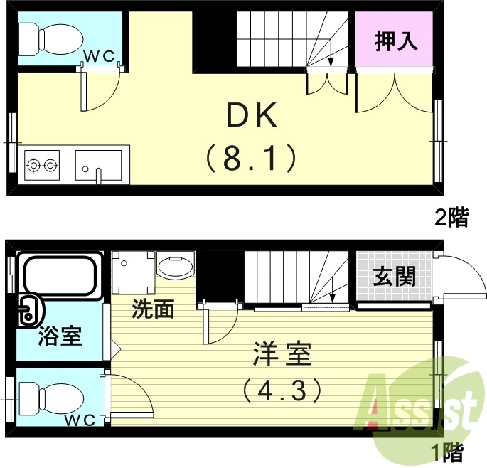 1階の間取り図