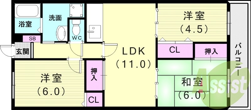 1階の間取り図