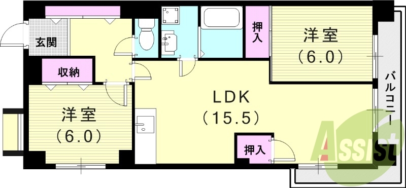 2階の間取り図