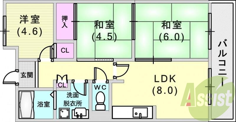 使いやすい間取りです。