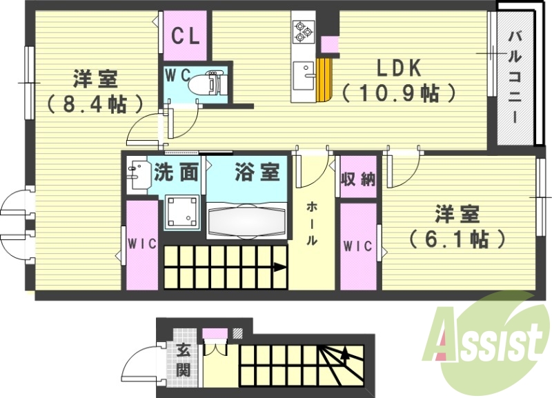 2階の間取り図