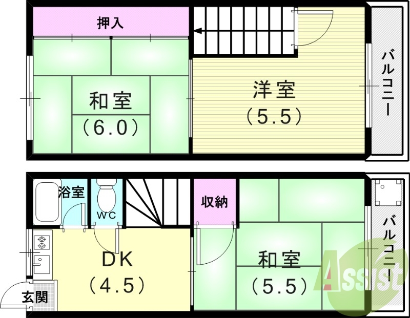 1階の間取り図