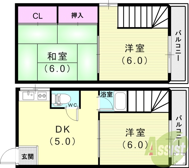 -階の間取り図