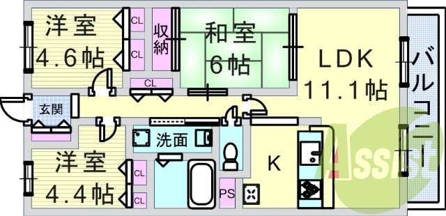 4階の間取り図