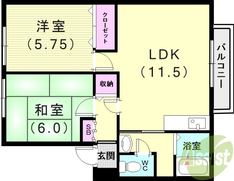 1階の間取り図