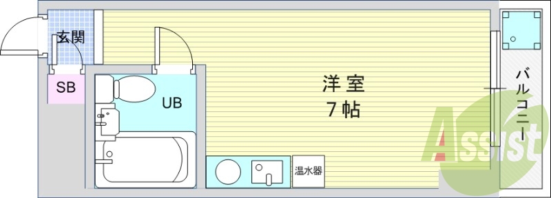 1R（21平米）TVインターホン・エアコン・IHコンロ