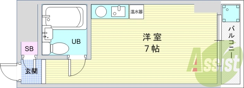 1R（21平米）TVインターホン・エアコン・IHコンロ