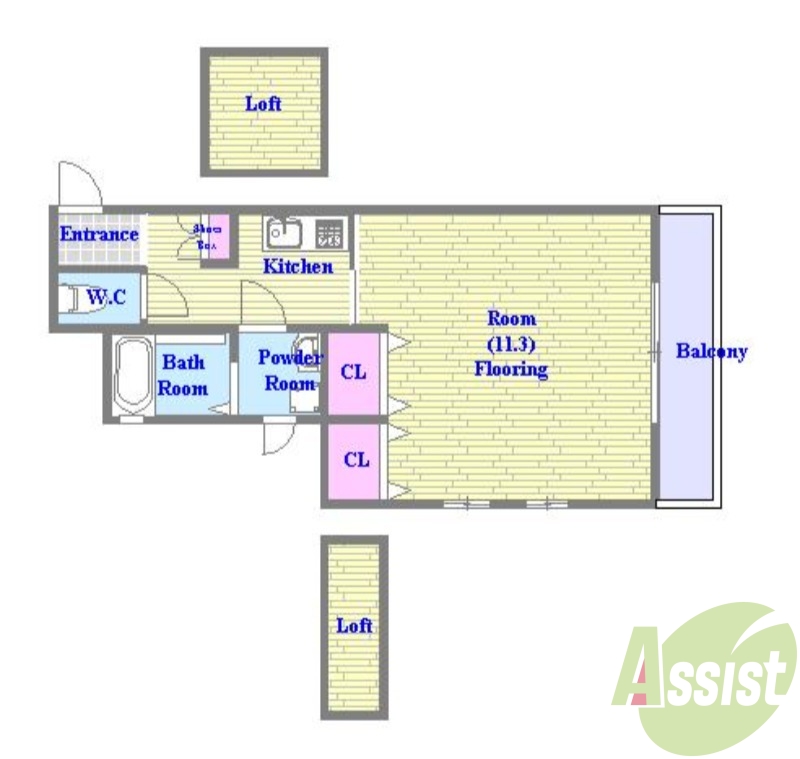 荷物置きに使えるロフトが2つもついた、広～いお部屋です♪
