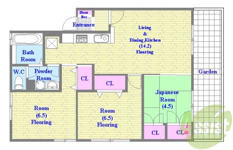 各部屋が余裕のある広さで、とてもゆったりとした間取りです。