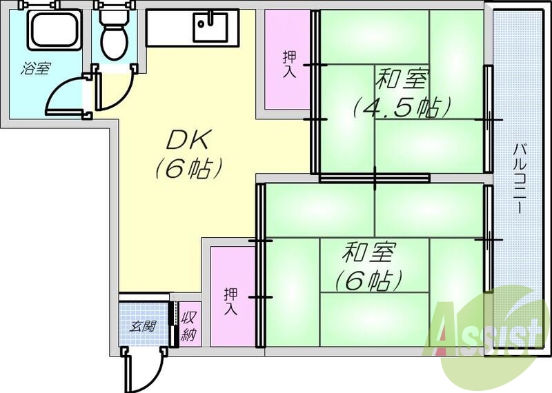 振分タイプの間取りで使いやすいですね
