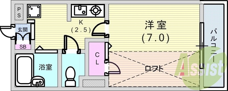 ゆったりとには十分のスペースです