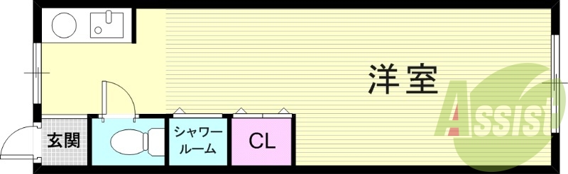 1Ｒ（28平米）シャワールーム・収納・ミニキッチン