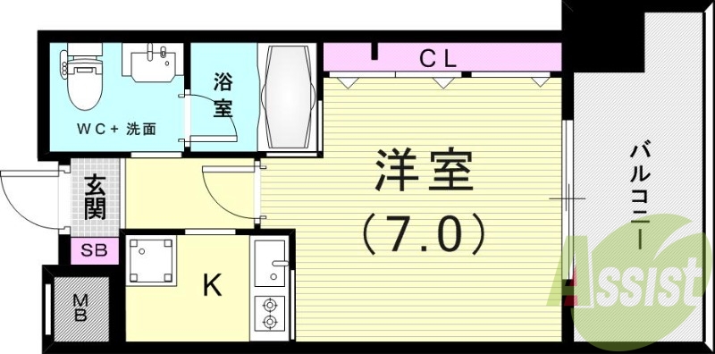 1K（２５.３６平米）デザイナーズ・２口ガスコンロ・グリル