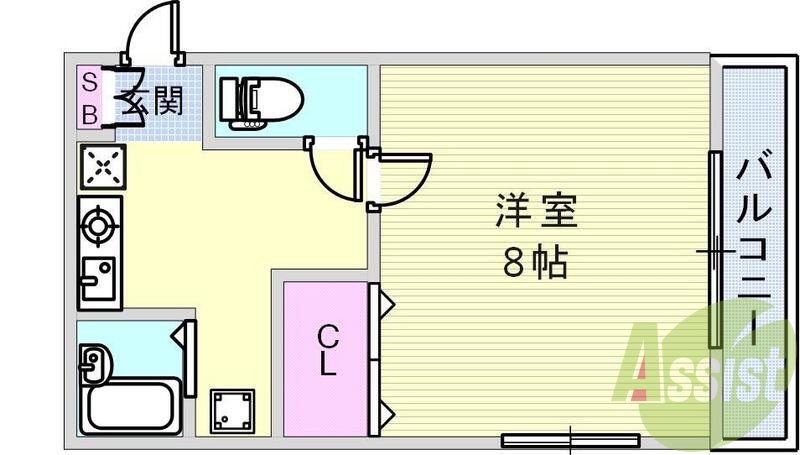 ゆとりある間取り８帖