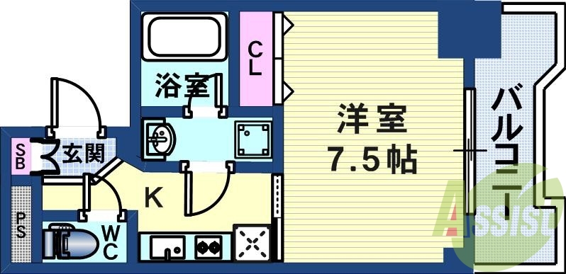 洋室7.5帖あれば十分です