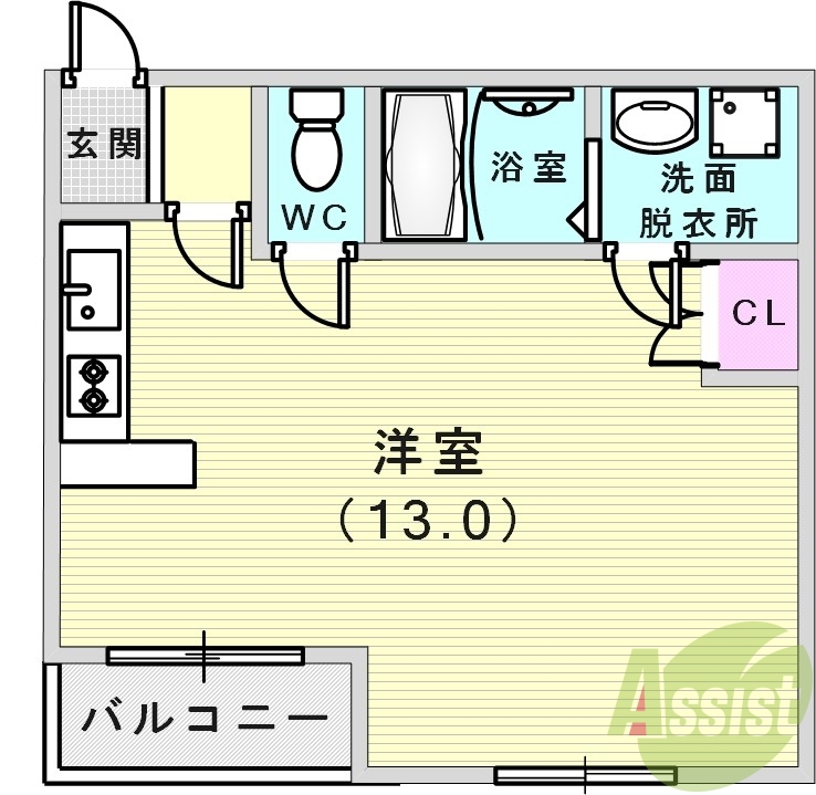 広々ワンルーム