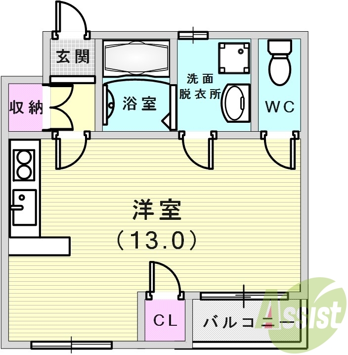 洋室13帖広々ですね!
