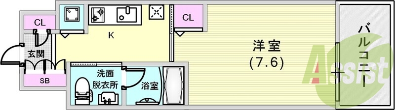 単身向けの落ち着いた間取です。