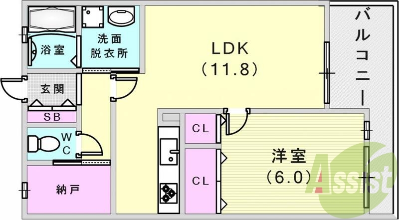 人気の1LDK新婚様、法人様に人気の建物です。