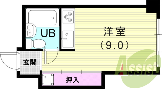 1R（25.27平米）モニターホン・システムキッチン・収納