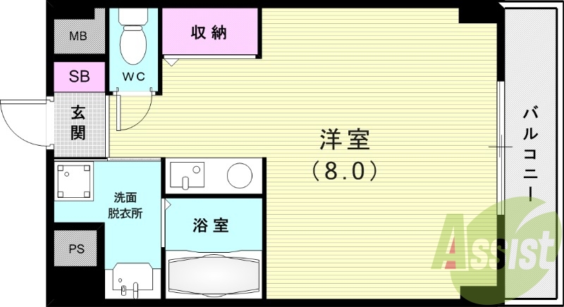1R（26.22平米）IHコンロ・TVモニターホン・エアコン