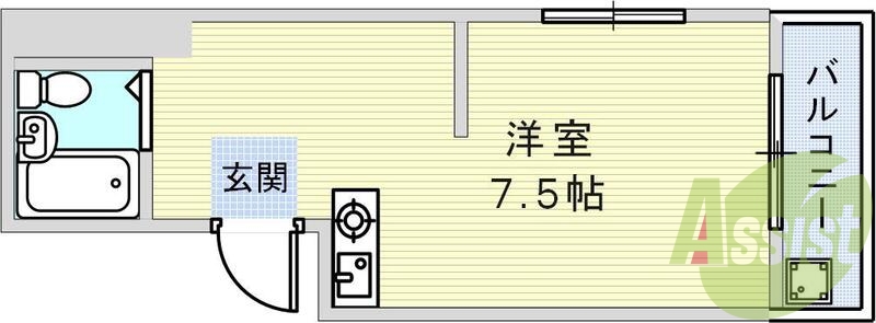 お洒落さんのための広々ワンルーム