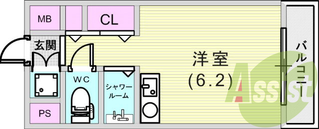 １Ｒ（１８．３平米）エアコン・ＴＶモニターホン