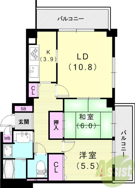 ３LDK（66.92平米）システムキッチン・追炊き・収納