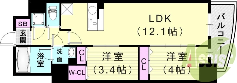 2階の間取り図